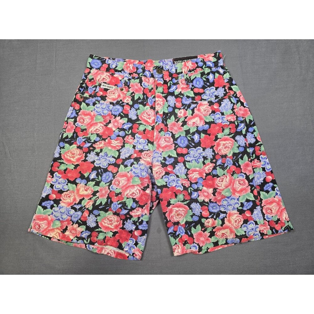 Vintage Not Guilty Floral Boho Cottagecore Cotton Shorts Size S USA Made 80s